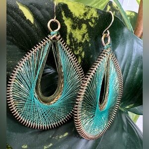 Woven thread earrings, NWOT